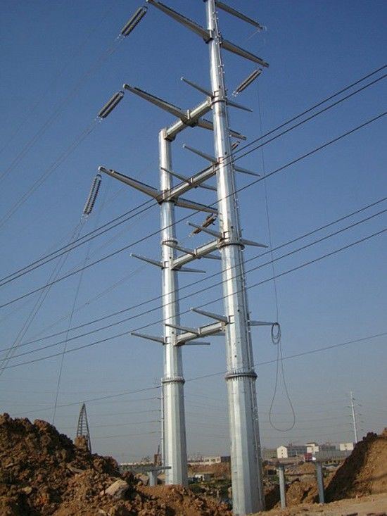 Structure Steel Lattice Transmission Tower , Electrical Transmission Tower